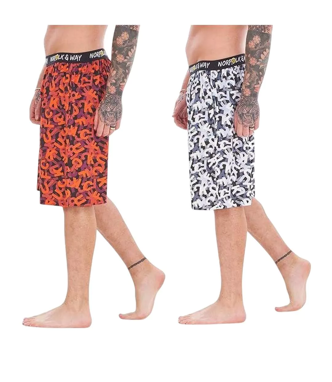 Shorts De Détente Homme Blanc Rouge Norfolk Industries-3