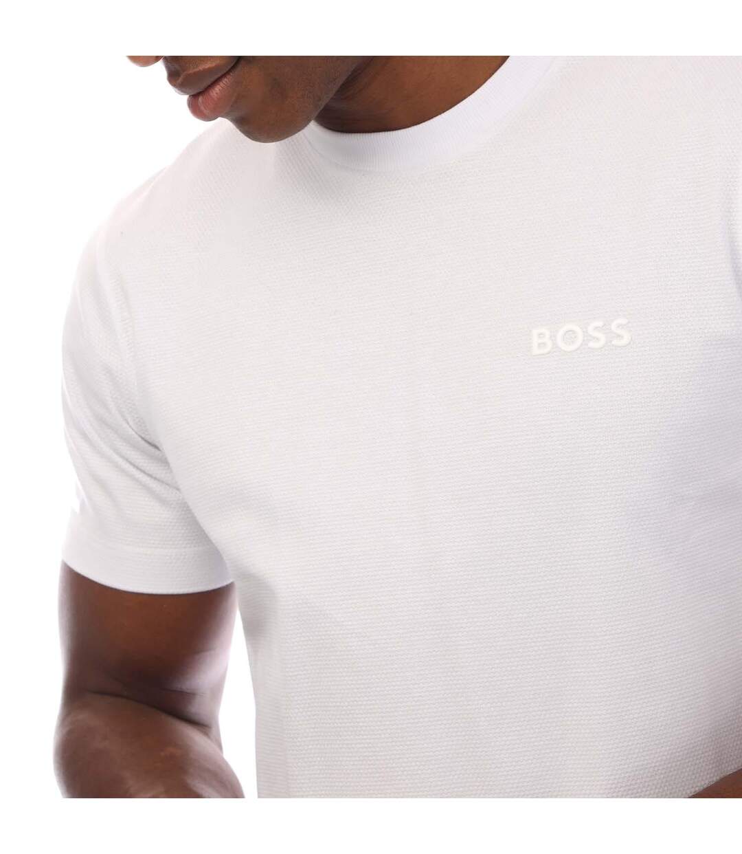 T-shirt Style Logo Homme Blanc Hugo Boss-4