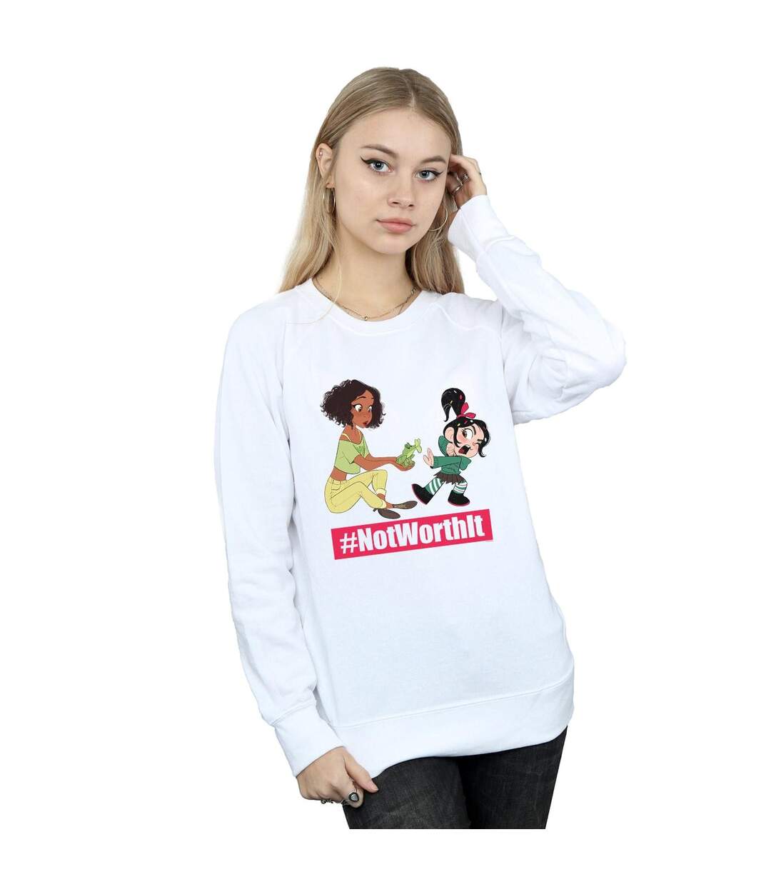 Disney - Sweat WRECK IT RALPH TIANA AND VANELLOPE - Femme (Blanc) - UTBI43153-2