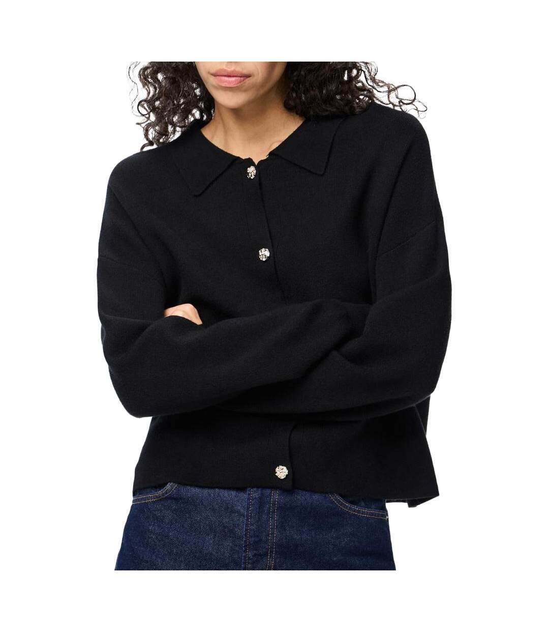 Gilet noir femme pieces jassy-1