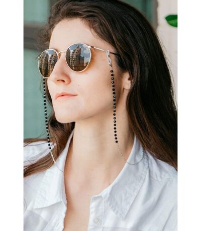 62 CM Black Bead  Sunglass Summer Reading Eyeglass Lanyard Detachable Chain