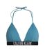 Womens/ladies Triangle Cups Bikini Top Storm Blue Calvin Klein-2