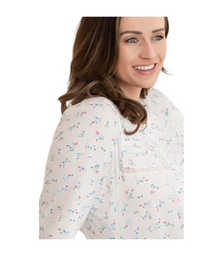 Chemise De Nuit Manches Longues Femme Blanc Cassé Camille