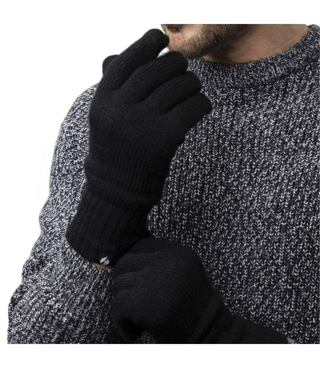 2 Pairs Mens Thermal Gloves with Protective Ribbed Cuff-3