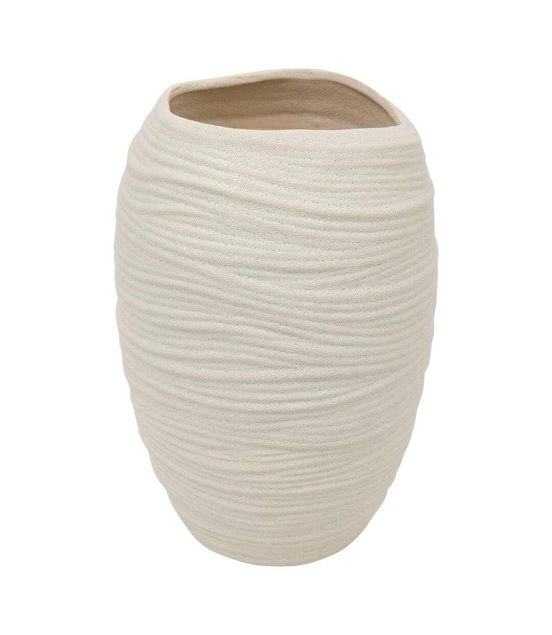 Vase Déco en Céramique Prudi 31cm Blanc-1