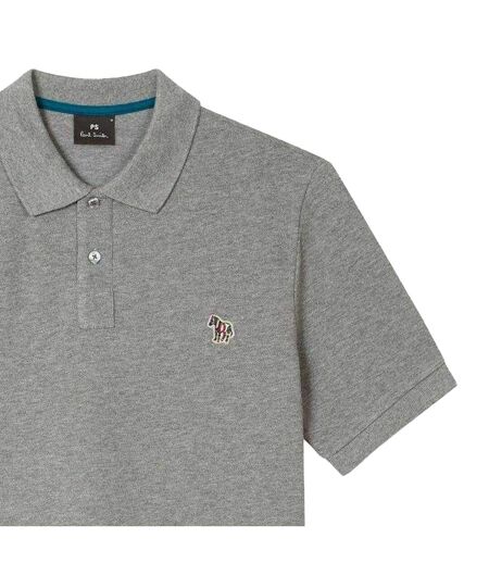 Mens Zebra Regular Polo Shirt Grey Marl Marl Paul Smith