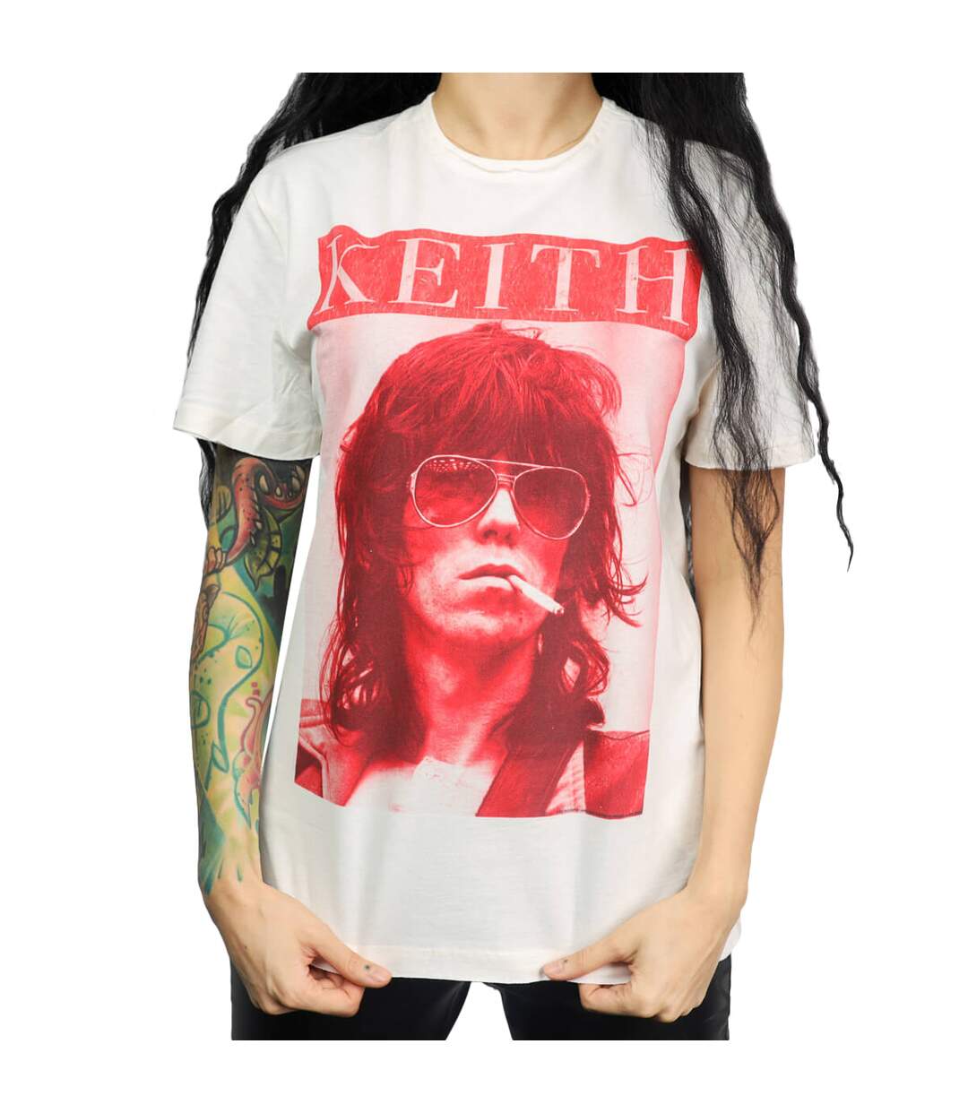Unisex Adult Kool Keef The Rolling Stones T-shirt Vintage White Amplified-4