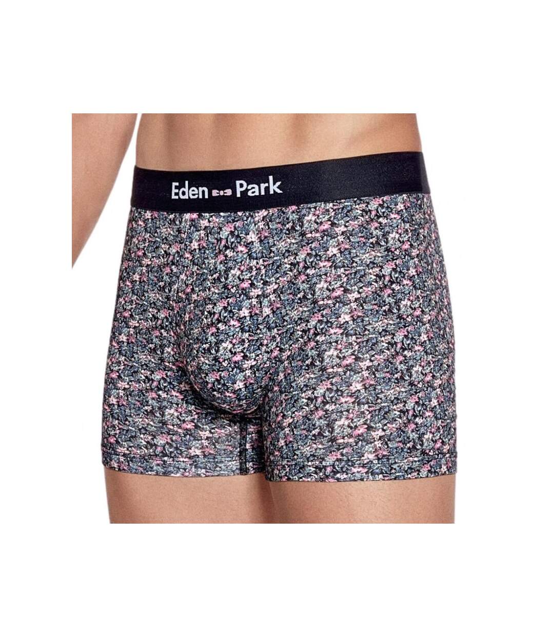 EDEN PARK Boxer Homme Coton FLORAL Rose Marine