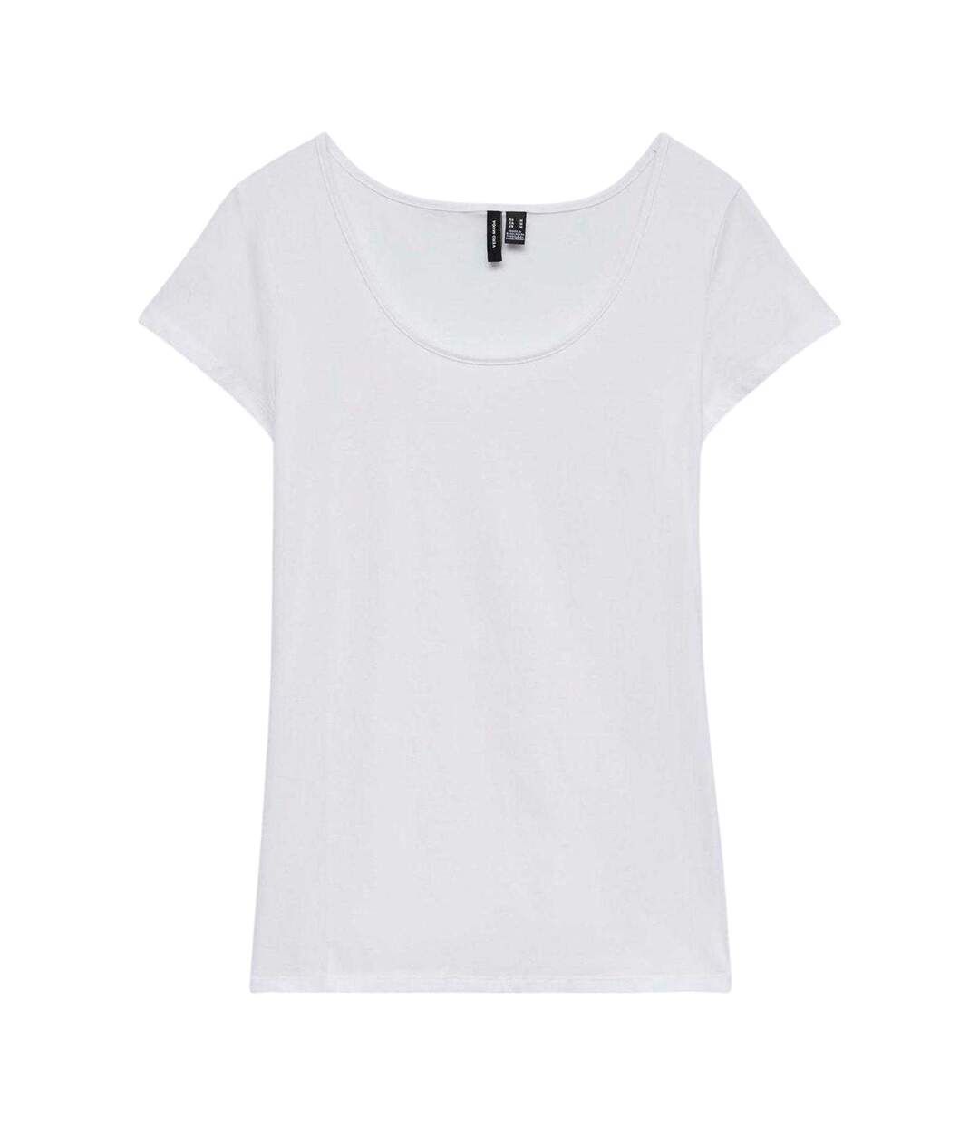 T-shirt Motif/style Uni Femme Blanc Vif Vero Moda-2