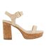 Womens/ladies Jarell Leather Platform Block Sandals Ecru Dune London-1
