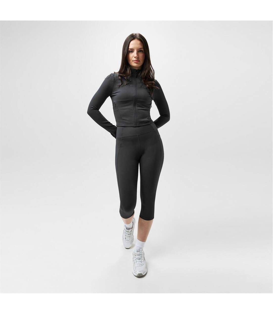 Legging Motif/style Court Femme Anthracite USA Pro-4
