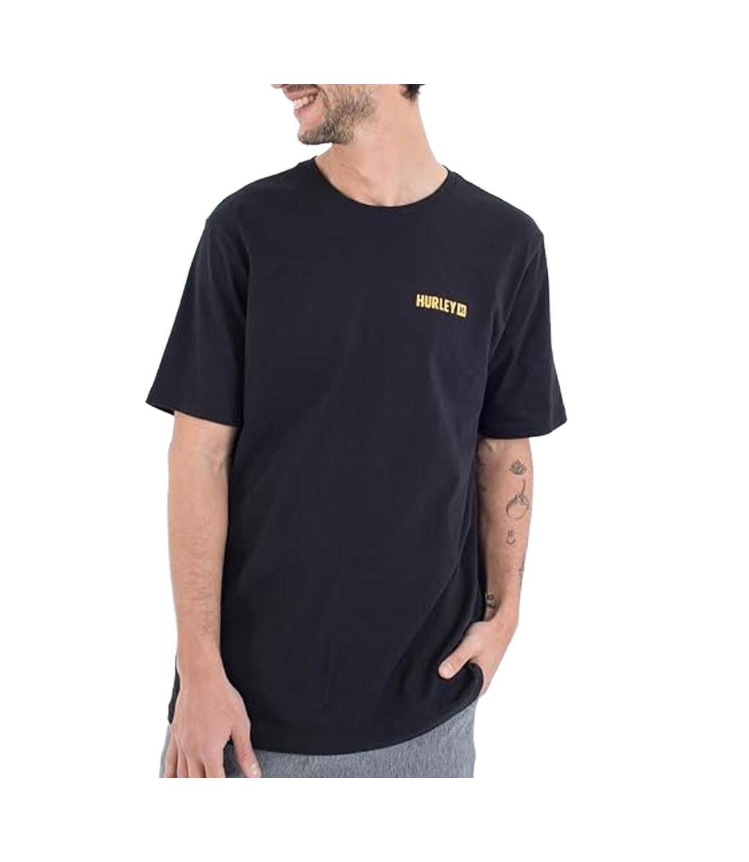 T-shirt noir homme hurley corners-1