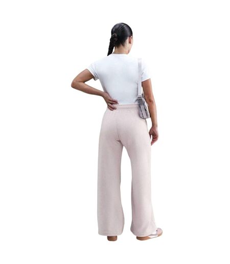 Womens/ladies Sportswear Club Fleece Wide Leg Mid Rise Joggers Cream Pink Nike