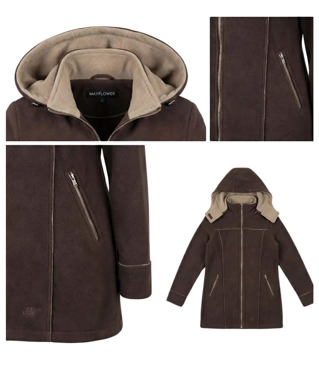 Manteau Polaire Femme Contre-collé MAYFLOWER TOKYO3 – Marron Chocolat-3