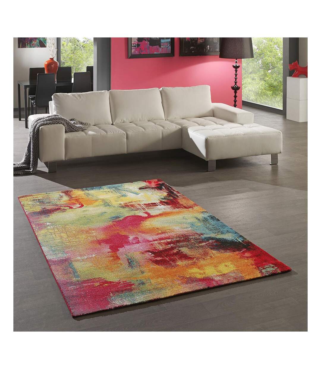 Tapis salon et chambre tissé motif géométrique BE 54