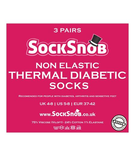 3 Paires Chaussettes Femme Thermiques Diabetiques
