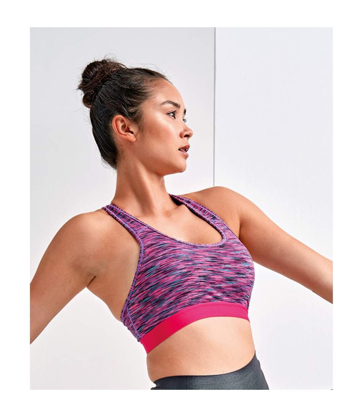 TriDri Womens/Ladies Performance Sports Bra (Medium Impact) (Space Pink)