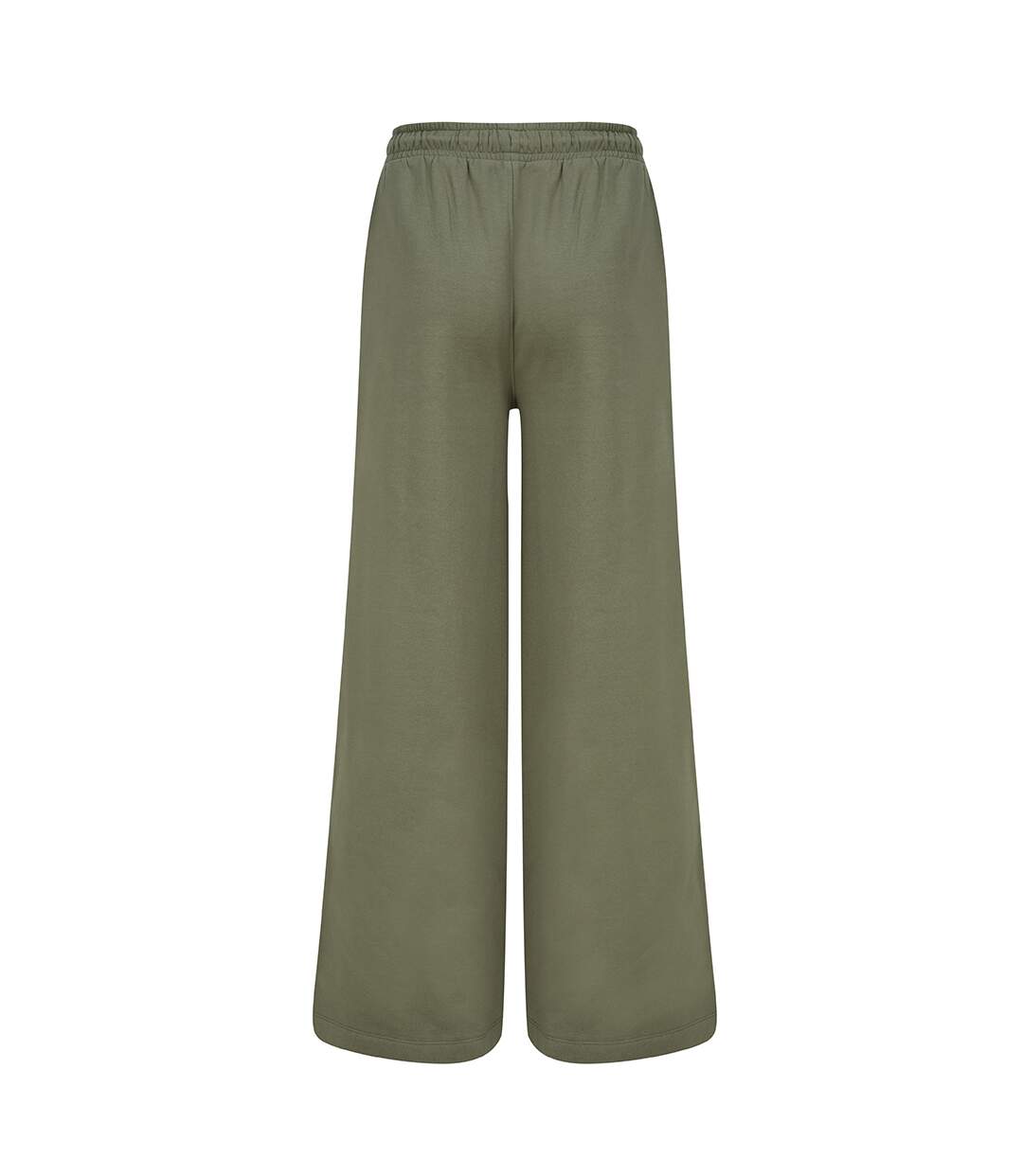 Womens/ladies Sustainable Wide Leg Jogging Bottoms Khaki Skinni Fit-3