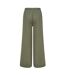 Womens/ladies Sustainable Wide Leg Jogging Bottoms Khaki Skinni Fit-3