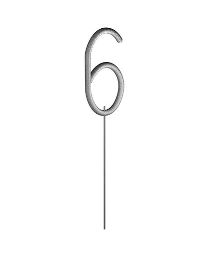 Cierge Magique Chiffre 6 15cm Argent