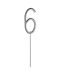 Cierge Magique Chiffre 6 15cm Argent-1