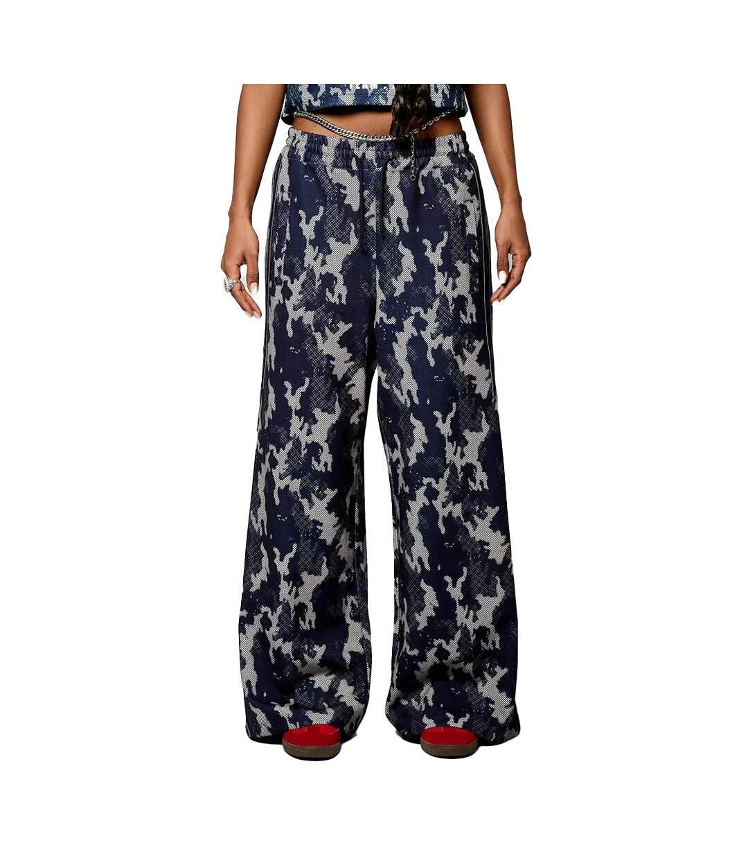 Pantalon fluide bleu/gris femme kaporal viral-1