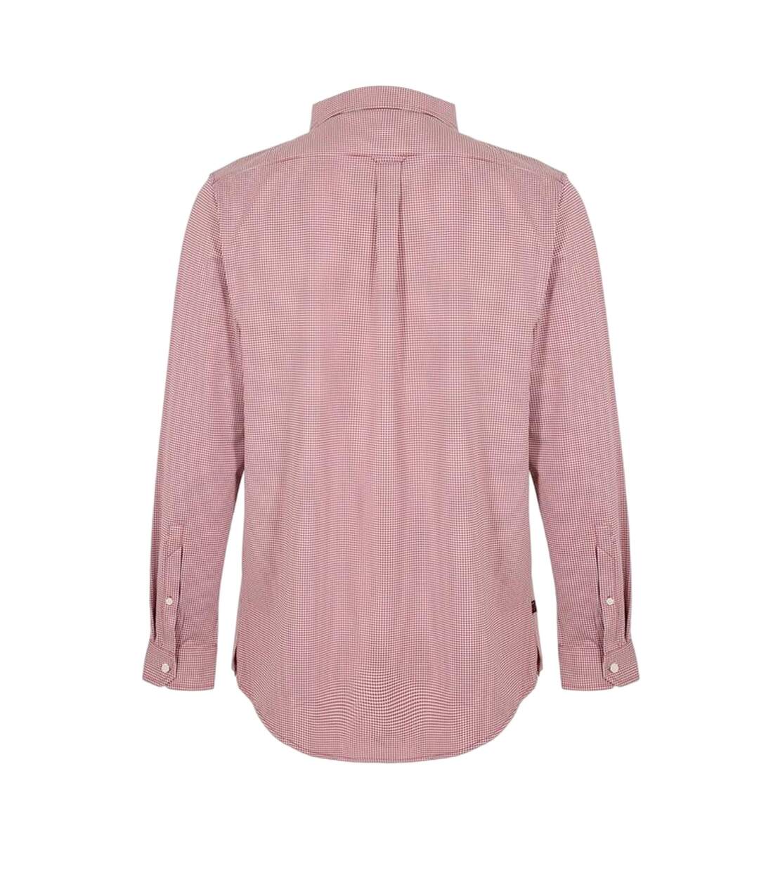 Mens Effortless Checked Tailored Button-down Shirt Dark Pink Musto-2
