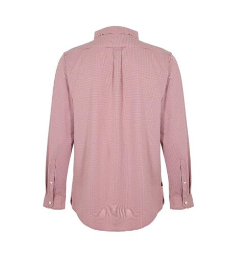 Mens Effortless Checked Tailored Button-down Shirt Dark Pink Musto