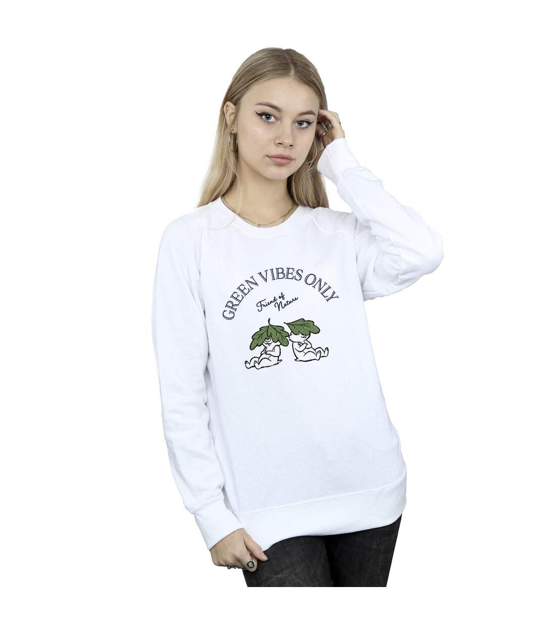 Disney - Sweat CHIP 'N DALE GREEN VIBES ONLY - Femme (Blanc) - UTBI14759-2