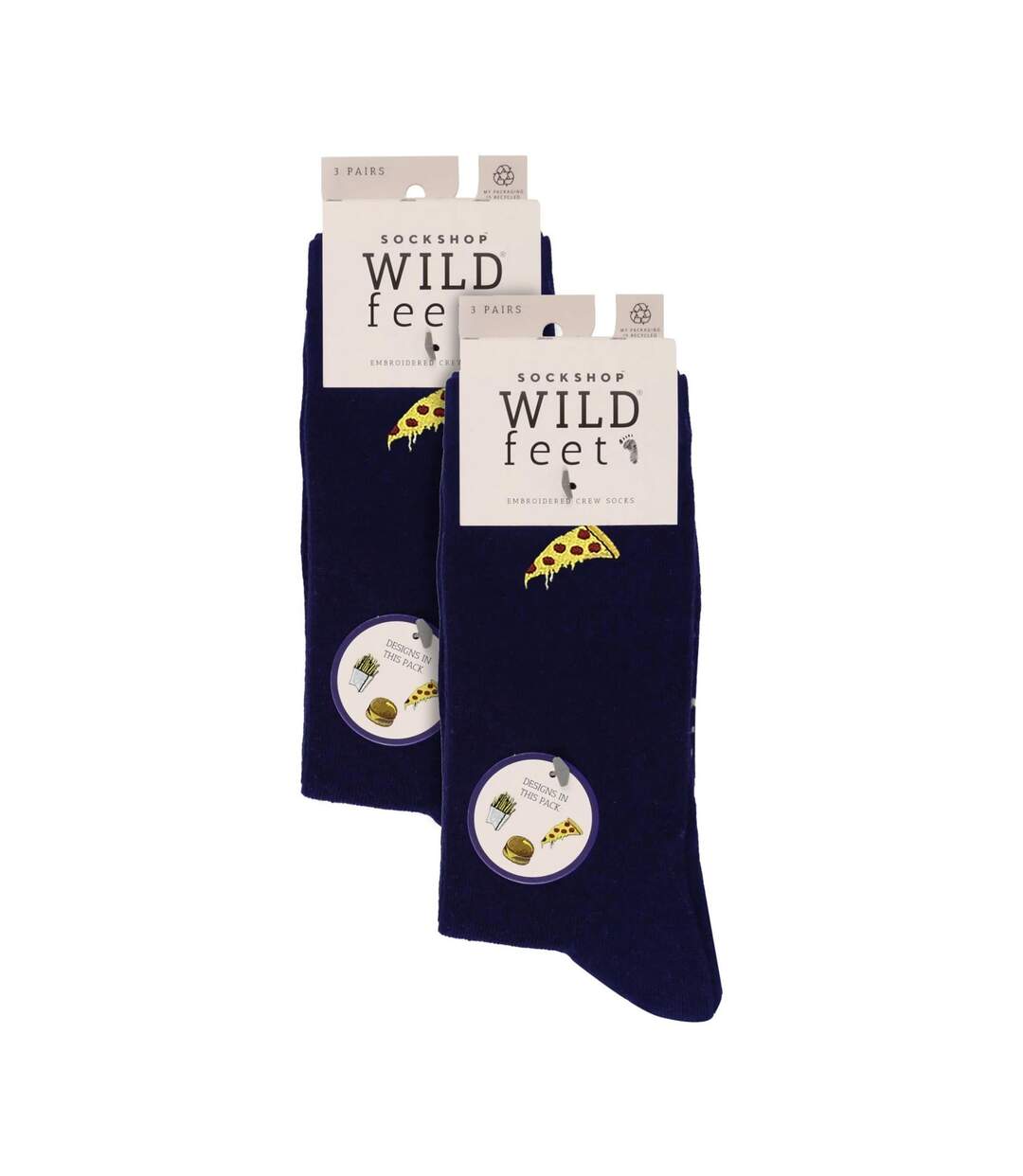 Wildfeet - 6 Paires Femme Chausettes Noires Coton Brodées Fantaisie-2