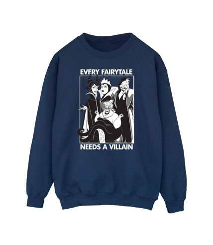 Disney Princess Womens/Ladies Every Fairy Tale Needs A Villain Sweatshirt (Navy Blue)