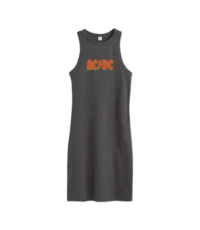 Womens/ladies ac/dc slim sleeveless dress charcoal Amplified