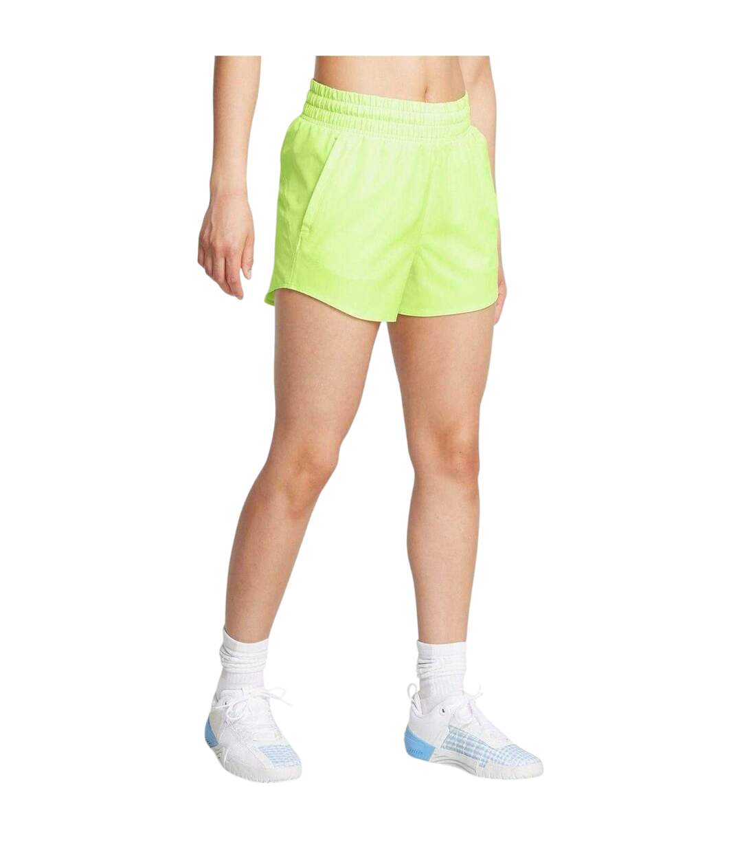 Womens/ladies Flex Woven Running Shorts Lime Green Under Armour-4