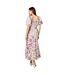 Robe mi-longue femme blanc / rose / vert Dorothy Perkins