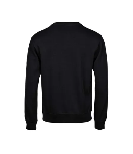 Mens Ribbed Interlock Crew Neck Sweatshirt Black Tee Jays