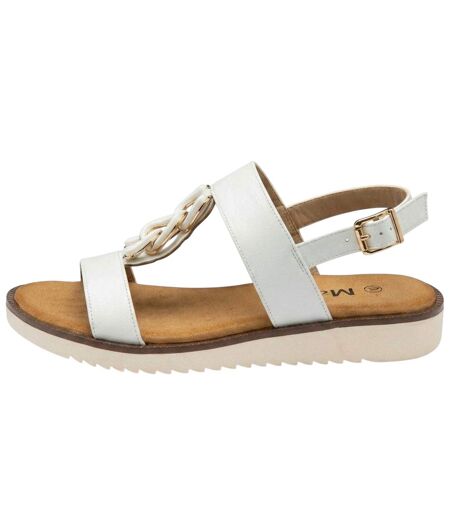 Womens/ladies Joana Chain Detail Sandals White Lotus Shoes