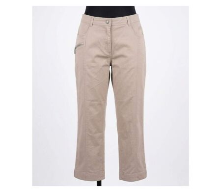 Pantacourt STRETCH Beige en coton avec zip fantaisie : confort et style moderne