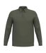 Mens Knitted Long-sleeved Polo Shirt Organic Khaki Spasso-1