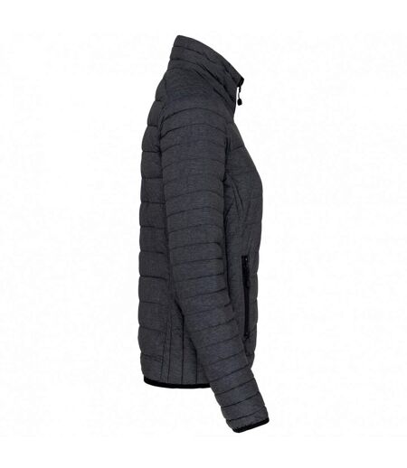 Womens/ladies lightweight padded jacket dark grey marl Kariban