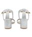 Womens/ladies Glitter Low Block Heel Sandals Silver Shiny Where's That From-2