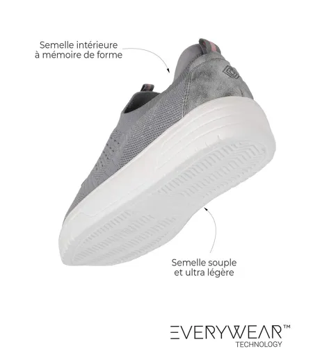 Isotoner Baskets femme slip on, semelle plateforme, confortables, souple et légères