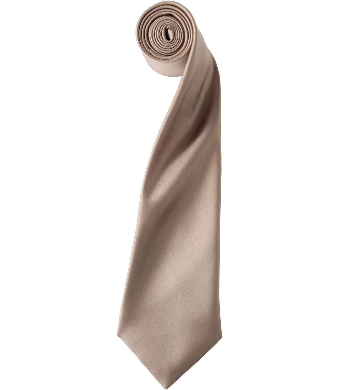 Cravate satin unie - PR750 - beige-2