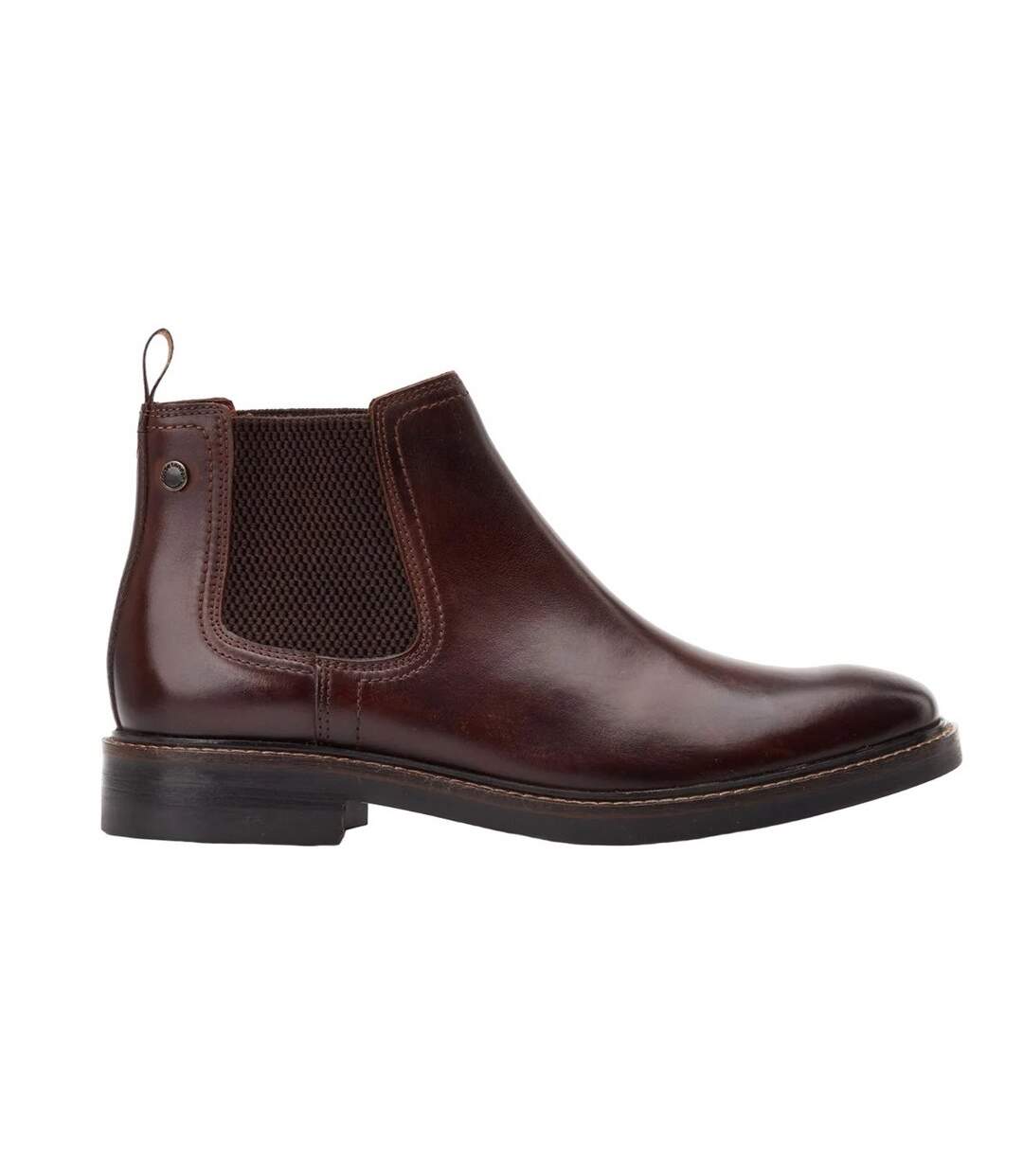 Mens Portland Leather Chelsea Boots Dark Brown Base London-3