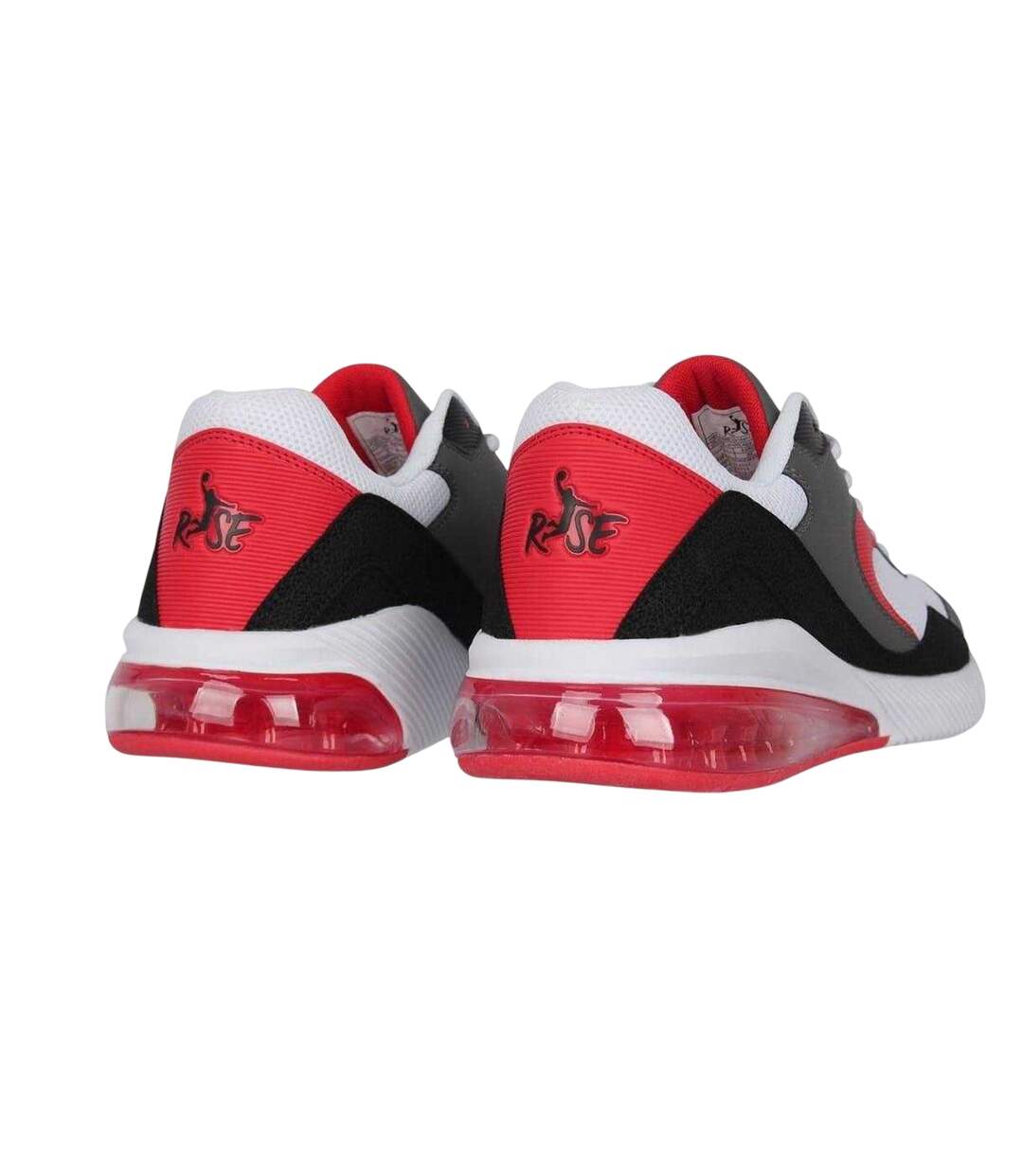Mens Air Cushioned Basketball Shoes White Red Rise-2