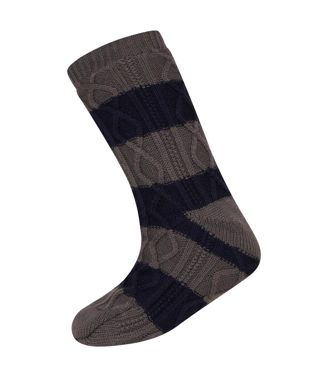 Mens Sherpa Lined Socks Navy Grey Soxy-2