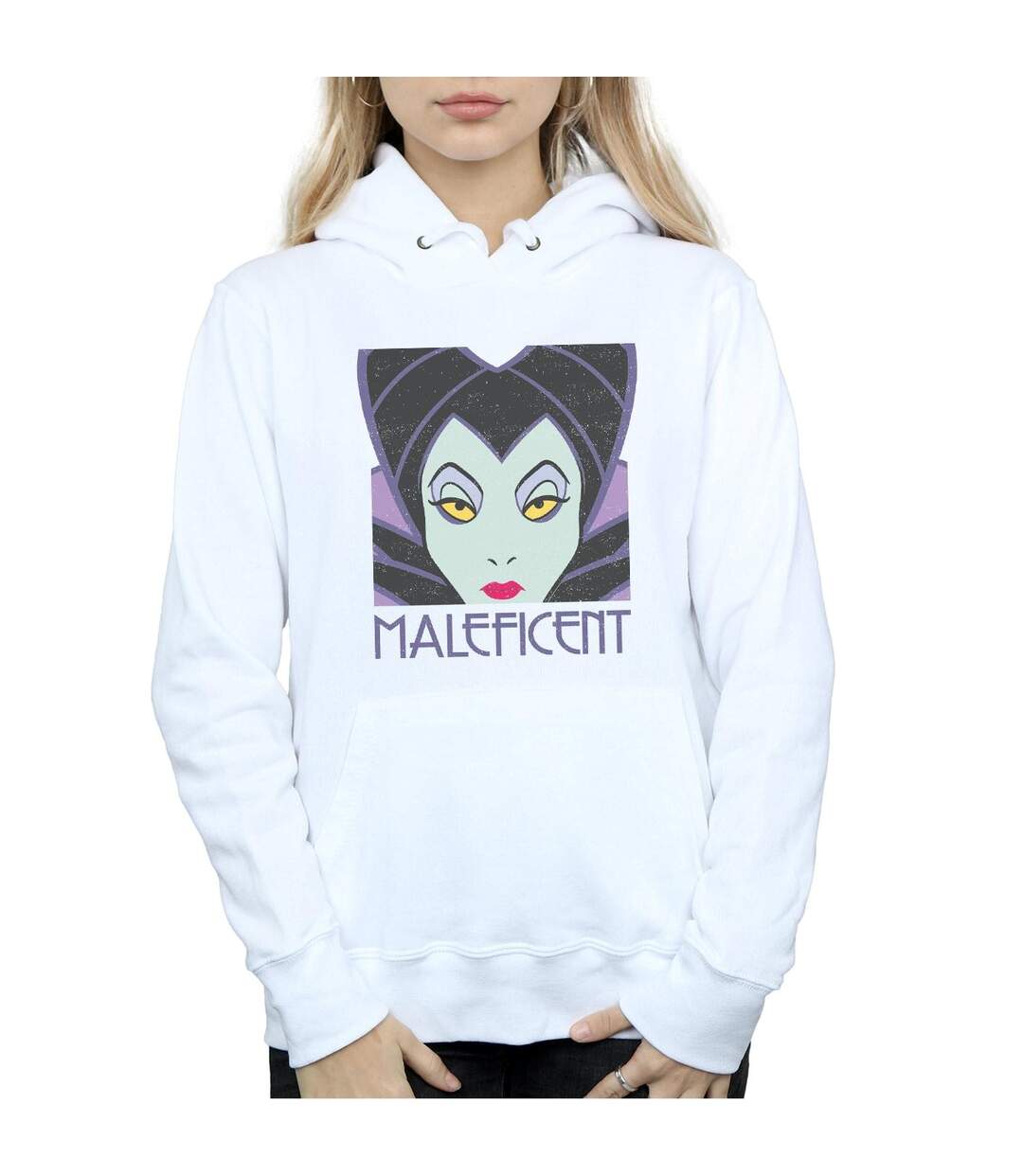 Disney Sweat à capuche à tête courte Femme/Ladies Maleficent (Blanc) - UTBI5033-3