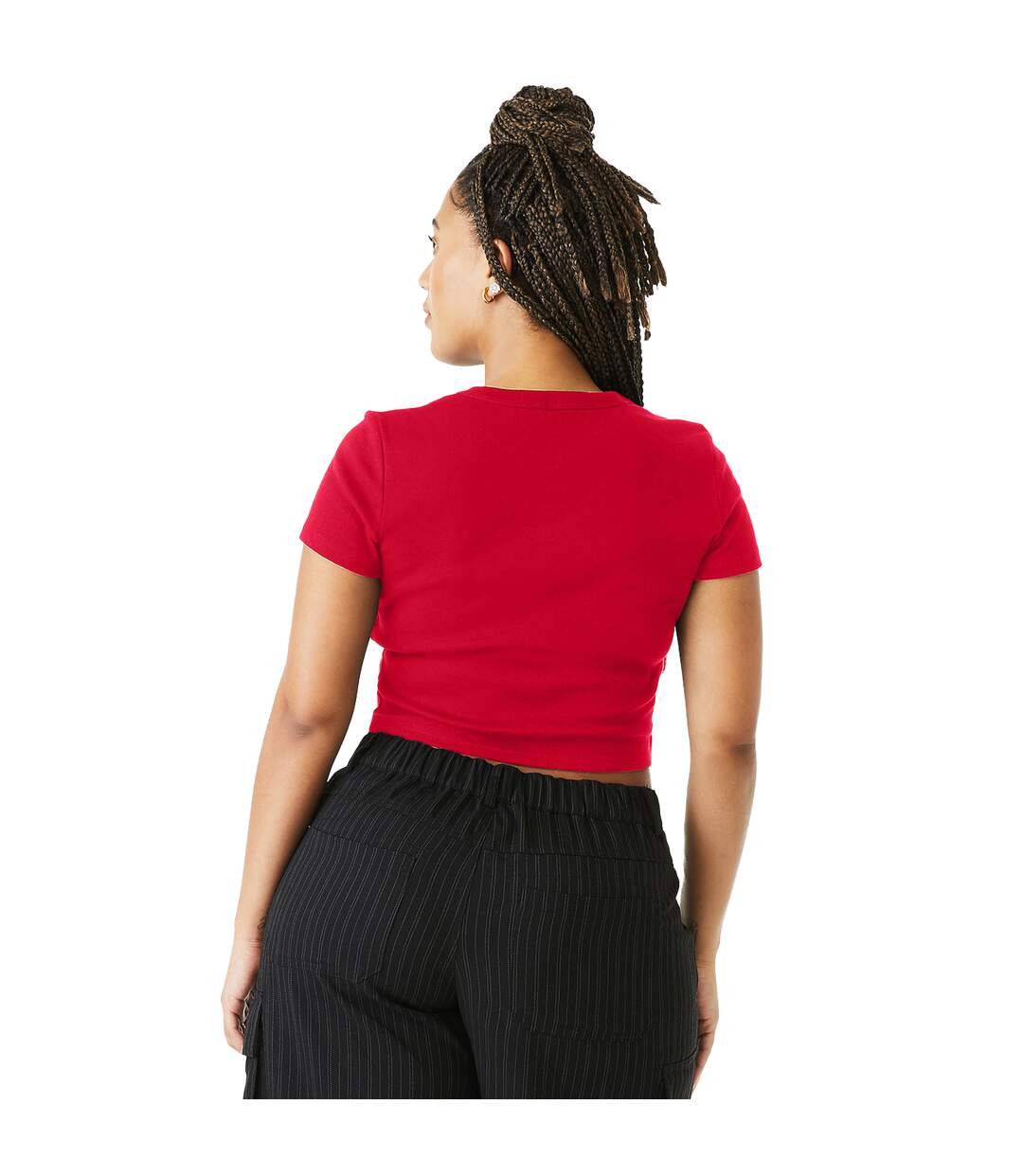 Haut court baby femme rouge uni mélange Bella + Canvas-2