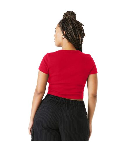 Haut court baby femme rouge uni mélange Bella + Canvas