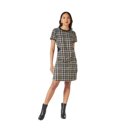 Womens/ladies checked jacquard shift dress monochrome Principles