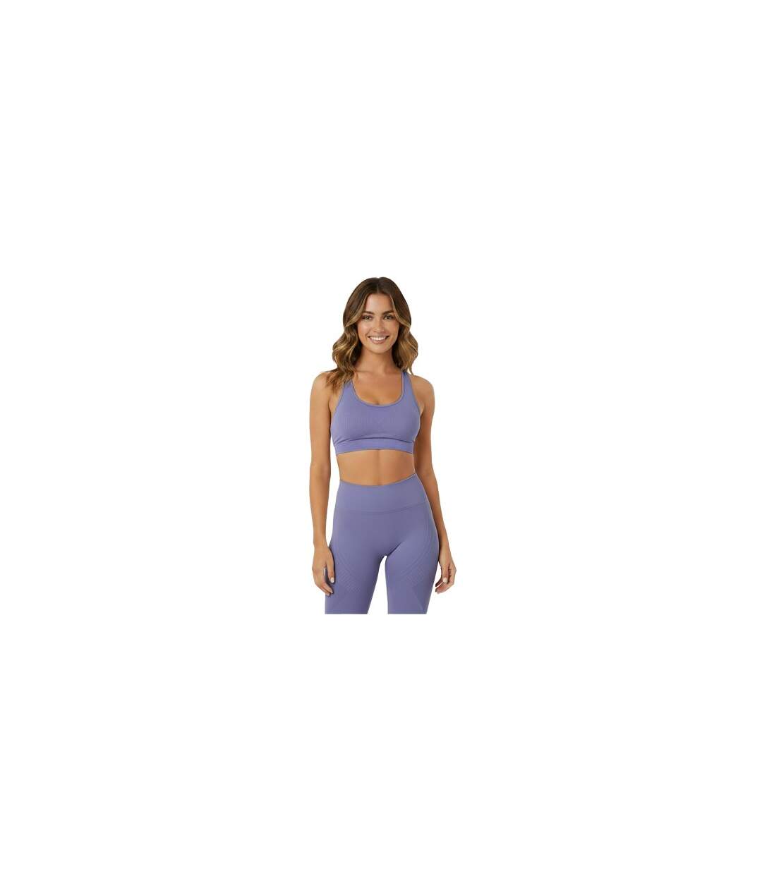 Brassière De Sport Motif/style Côtelé Femme Orange Clair USA-1